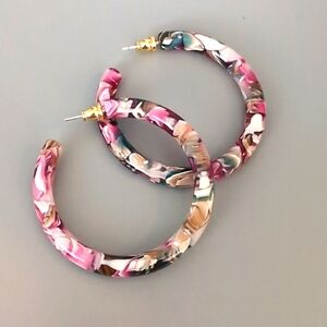 Bold Hoops - pink, blue, gold, blue, white